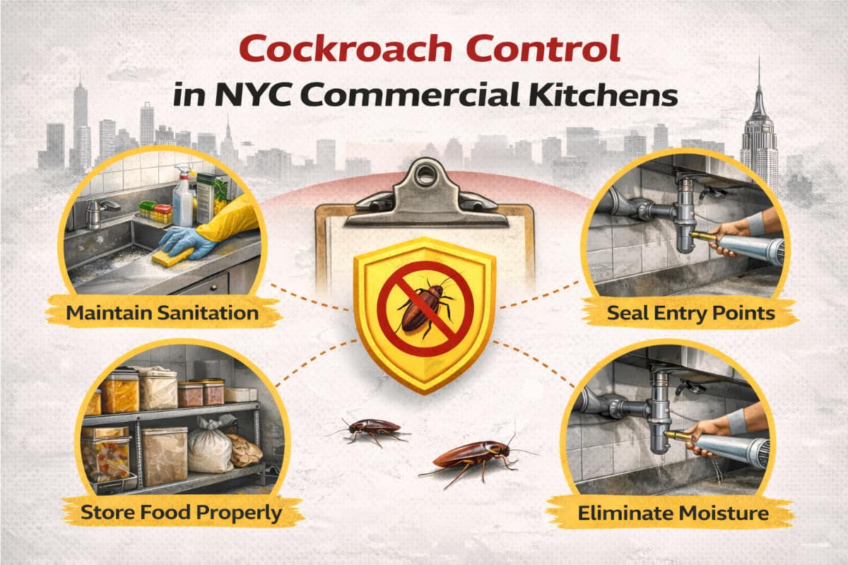 cockroach control in NYC commercial kitchens infographic